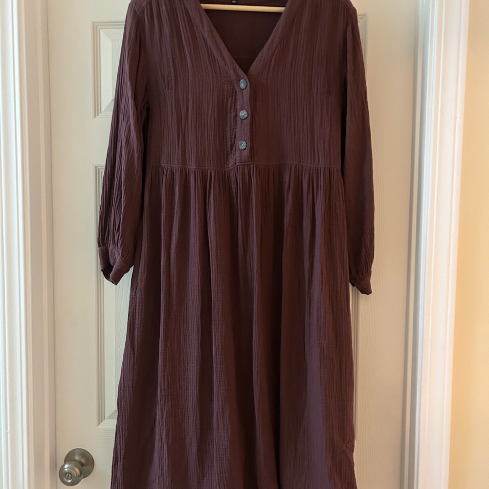 Madewell Long Sleeve Plum Dress